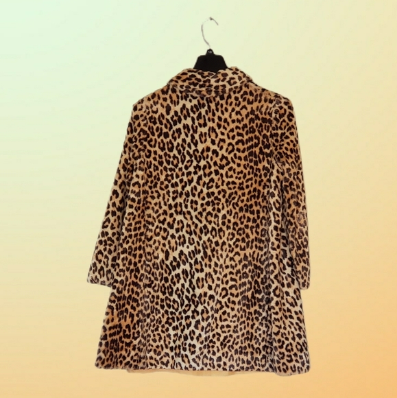Vintage Leopard Print Faux Fir Peacoat - Picture 2 of 7